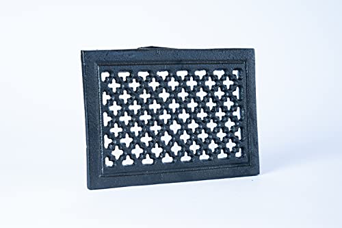 SEZAM Grille de ventilation en fonte 22,3 x 2,3 x 15,5 cm, pour poêles en faïence, fours à bois & cheminées - grille d'air chaud- grille d'aérationpour...