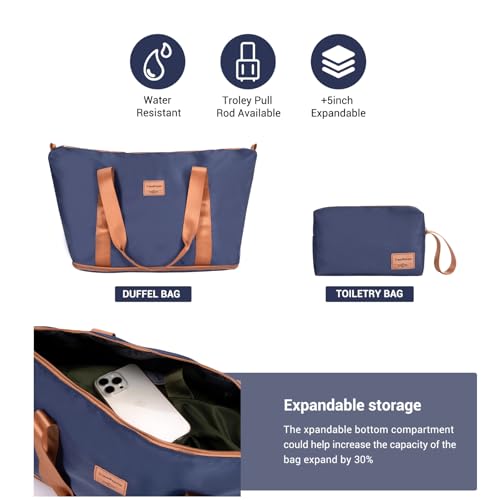 Image of Travelhouse 4 Piece Luggage Sets with Spinner Wheels, Hardshell ABS 6 peice Suitcase Set with Tsa Lock, Lightweight Hardside Travel Suitcases with Waterproof Duffle Bag for Men Women (BLUE)