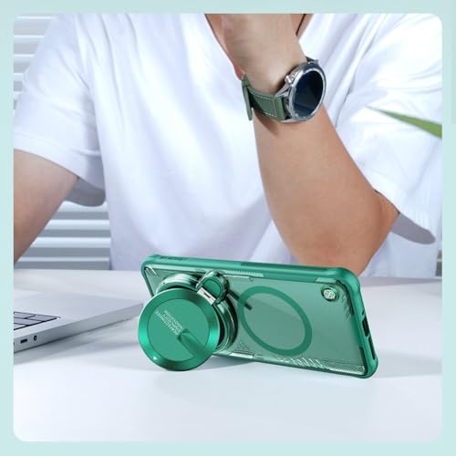 Image of Nillkin Case for Xiaomi Mi 14 Ultra (6.73 inch Inch) Iceblade Prop Case with Mag Safe Magnetic Features Corner Air Bags + Aluminium Camera Protect Stand Scratch & dust Proof Green Color
