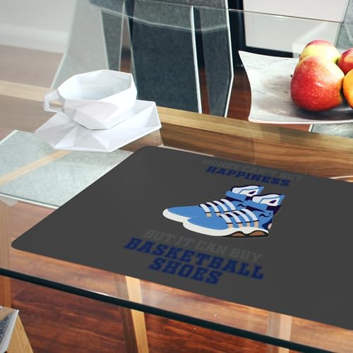 Lot de 4 sets de table souples noir basketball liège grand format pour repas entre amis - 6