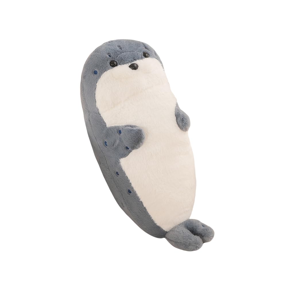 Xshelley 24 inch Otter Marine Animals Plush Hugging Pillow,Cartoon Sea Otter Stuffed Animal Plush Doll,Christmas Birthday for Kids Gift (Dark Grey)