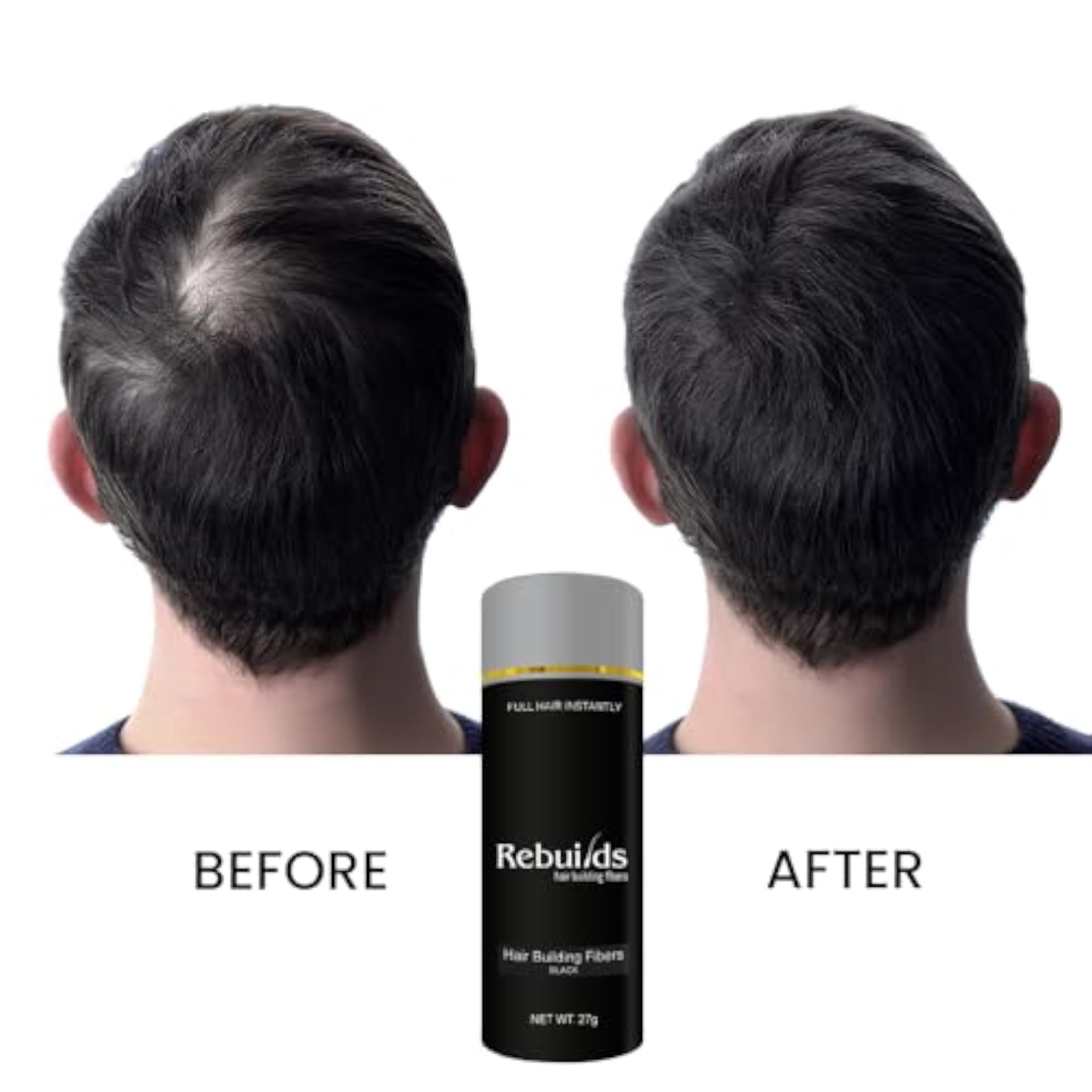 Hair Fibers, Black, 27g