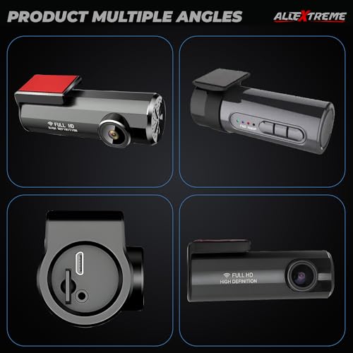 Image of AllExtreme X5 Car Dash Camera 2MP FHD 1080P 140˚Wide Angle Night Vision Cam WiFi App Connectivity with Emergency Recording & Parking Monitoring Sensor Support UPTO 128GB Class 10 SD Card