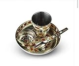 Designer Bhog Thali Ladoo Gopal ji Kanha ji Bal Gopal Prasad / Prashad Thali (Set mit 4 Stück)