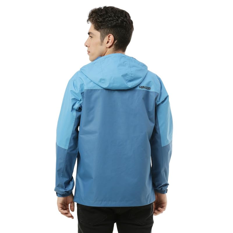 Image of Zeel Raingear Stylish Rain Jacket for Men Waterproof for Bike Riders with Adjustable Hood along with inner pockets,Waterproof Rainwear with Lightweight Polyester Jacket, ZRR002