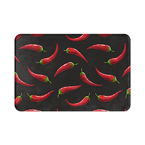 Red Hot Chili Pepper Doormat Outside Patio Inside Entry Way, Anti-Slip Bath Mat Rug Kitchen Mat, Durable & Washable
