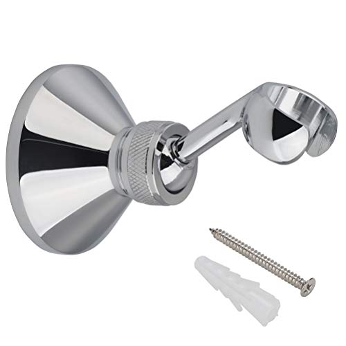 HIMREYLD Shower Head Holders - Copper Shower Holder Bracket 360 Degree Adjustable Wall Mount for Standard Handheld Showerhead and Hose - Chrome Plated