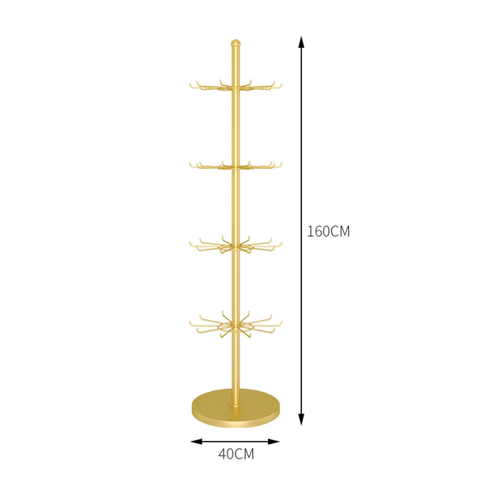 Espositore per gioielli girevole a 4 ripiani, per collane e accessori, albero per sciarpe, cappelli e calze, soluzione salvaspazio per casa e vendita al dettaglio
