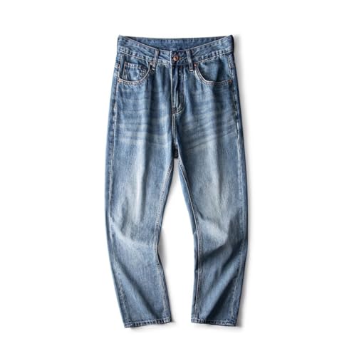 Jeans Pants Trouser Denim Versatile Casual Men's Water Washed Loose Comfortable Wide Leg Wear