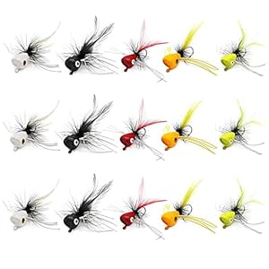 Sctmda 15 Stück Fliegenfischen Set Angeln Bass Pike Fliegen Döbel Fly Fisch Köder Zum Fliegenfischen Fliegen Kit Angeln Nymphs Forellenfliegen Forelle Sitzstange für Barsch Angelzubehör