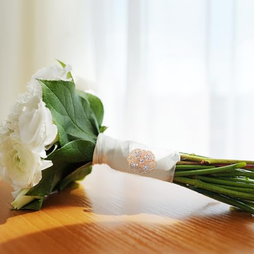 Broches de mariage en cristal doré pour accessoire de robe - 7