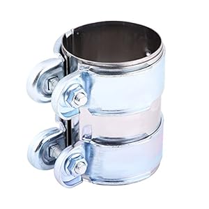 Uitlaatgasklem, roestvrij stalen turbo-uitlaatklem-geluiddemper-catback-buisconnector met schroeven (2,5 inch)