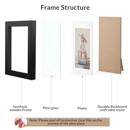 Image of Art Street Table Photo Frame with Cute Cartoon Character Design Wooden Table Photo Frame For Children, Kids Birthday Party Return Gifts For Girls Boys - Age 6-12 Years (White, Picture Size: 5x7 Inch)