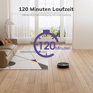 EASINE Saugroboter, Bürstenloses Design Staubsauger Roboter, Starkes Saugen, Selbstladend, Fernbedienung, Flach, Leise, Geeignet für Tierhaare & Hartböden, E3