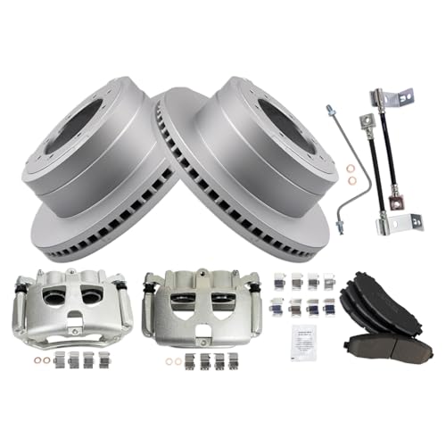 Image of TRQ Brake Pad & Rotor Kit Premium G-Coated Ceramic Compatible with 2017-2019 Ford F-350 Super Duty