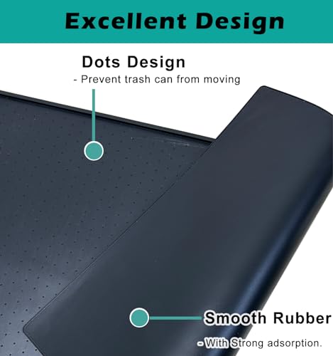 Image of Trash Can Mat 2 Pack, Waterproof Raised Edge Silicone Under Garbage Can Mat, 11.8 inch X18.9 inch Non-Slip Trash Can Pad for Kitchen Office Bedroom Reduce Floor Carpet Wall Scratches, Black
