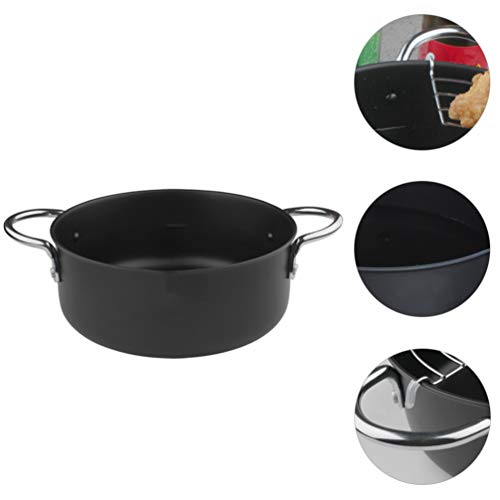 NUOBESTY Panela de fritadeira de aço inoxidável com escorredor de óleo estilo japonês tempura frigid