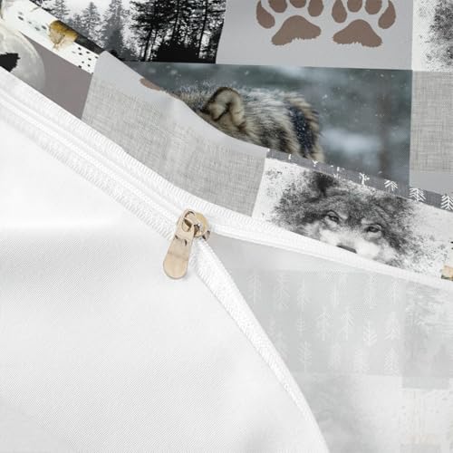 Parure de lit loup rustique pour décoration chambre chalet - 7
