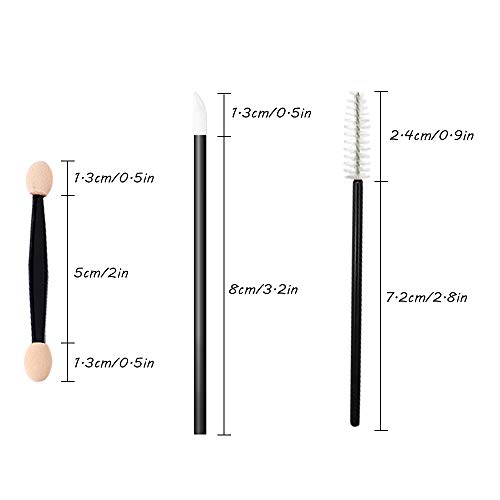 Set Of 150 Makeup Applicators (Mascara Wands, Lipstick Applicators, Eye Shadow Sponge), Dakuan 50 Pcs Disposable Dual Sides Eye Shadow Sponge, 50 Pcs Lip Brush, 50 Pcs Eyelash Mascara Brush #TOP6