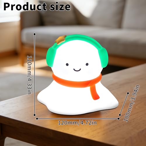 Image of Snow Baby Silicone Night Light - Rechargeable, Adjustable Brightness and Timer Function, Suitable for Children's Rooms and Bedrooms, Great Gift for Festivals