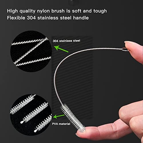 Bottle Brushes for Cleaning, 14 Pcs Long Pipe Bottle Cleaner Brushes Reusable Nylon Bottle Pipe Cleaner Set for Washing Narrow Neck Water Bottles Jars Teapot Spout Coffee Machine Tube