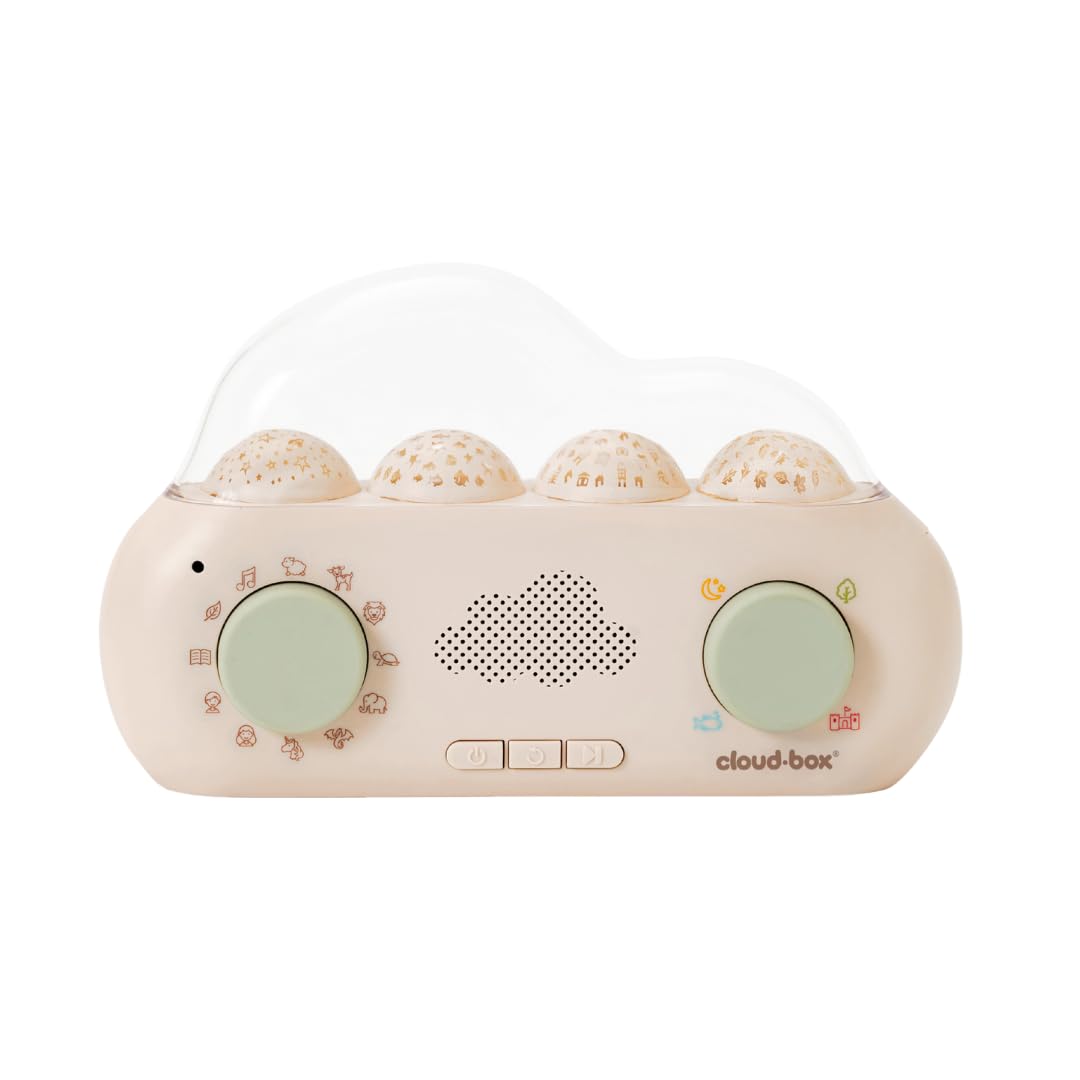 Cloudb Cloudbox My First Dreambox (English/Spanish) Storyteller Sound Machine | 36 Stories, 8 Melodies, 8 White Noises, 4 Light Projections | Star Projector Night Light, Rechargeable, Baby Essentials