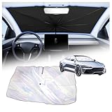 Car Windshield Sun Shade Umbrella,2026 Upgraded Foldable Car Sun Shade Umbrella for Windshield Blocks Sunlight & Heat,Portable Suns Shades for Cars Windshields 55.1 * 31.5 Inch