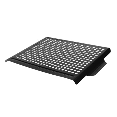 Alipis Herramientas para asar al aire libre Pan antiadherente para barbacoa plato de barbacoa para acampar sartén para pizza antiadherente bandeja de barbacoa Acero inoxidable Black