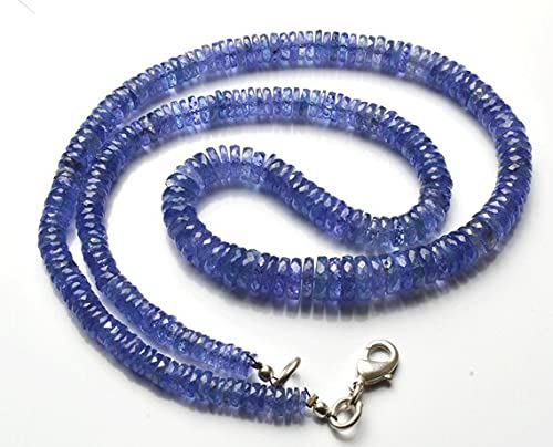 Tanzanite perles facettées de 4-7.5 mm pour création de bijoux et collier artisanal de luxe