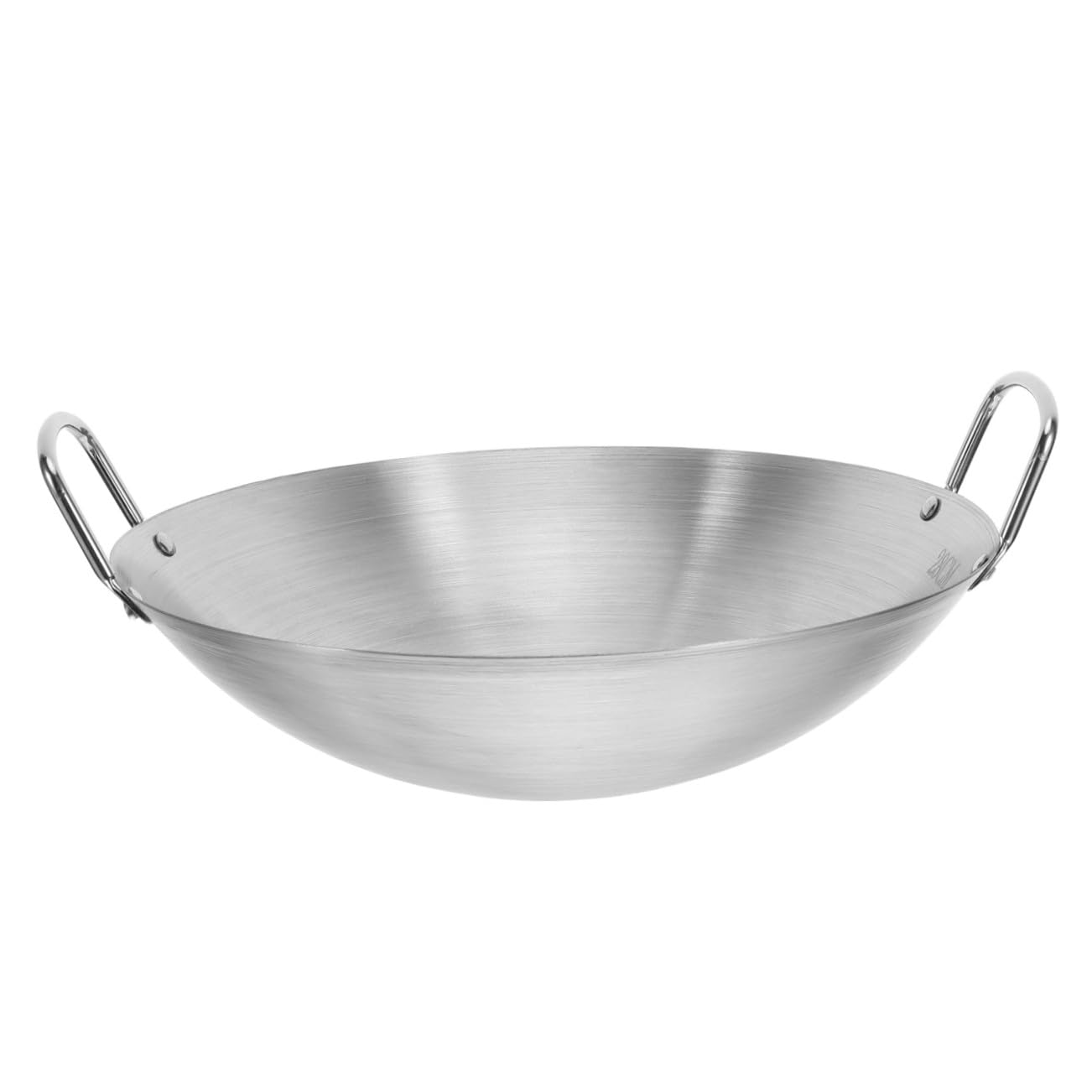 Wok cuisine maison HANABASS en acier inoxydable à fond rond pour de savoureux œufs brouillés