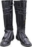 MINGCHUAN Whirl Cosplay Boots Shoes for Star Wars Anakin Skywalker Black