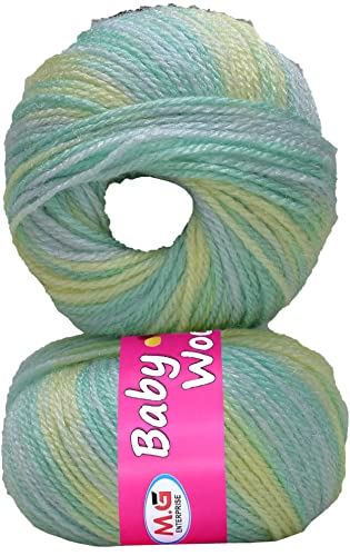 Image of M.G ENTERPRISE Premium Wool 100% Acrylic Wool Multi Marble (12 pc) Baby Wool M /G Wool Ball Hand Knitting Wool /Art Craft Soft M /G Fingering Crochet Hook Yar BF