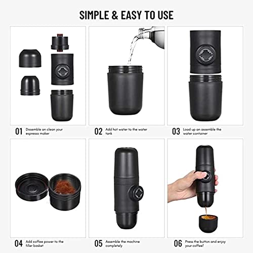 Cafetera Expreso Manual Portátil 0.14 L para Viaje miniatura 4