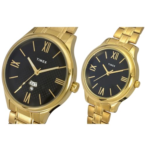 Image of TIMEX Empera Round 43mm Black Dial Analog Pair Watch - TW00PR283