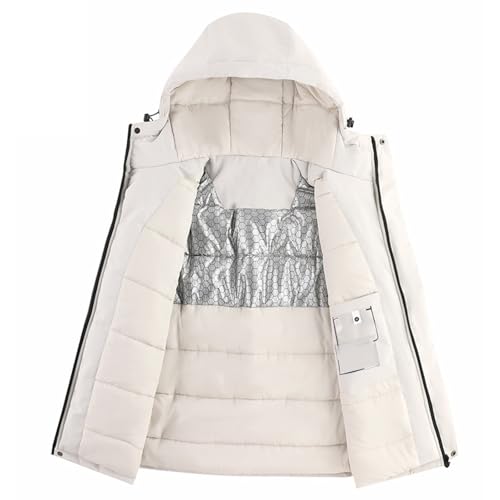 Abrigo con capucha forro polar pesado impermeable resistente al viento cómodo gris XXXL 5
