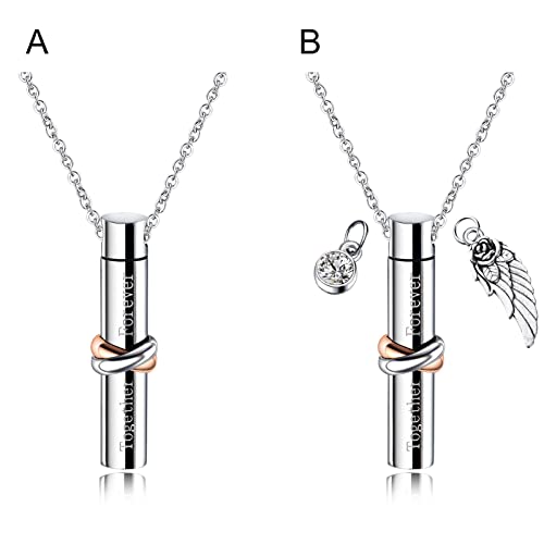 Hislaves Colar de cinzas de animais de estimação com letras e acessórios de joias em aço de titânio