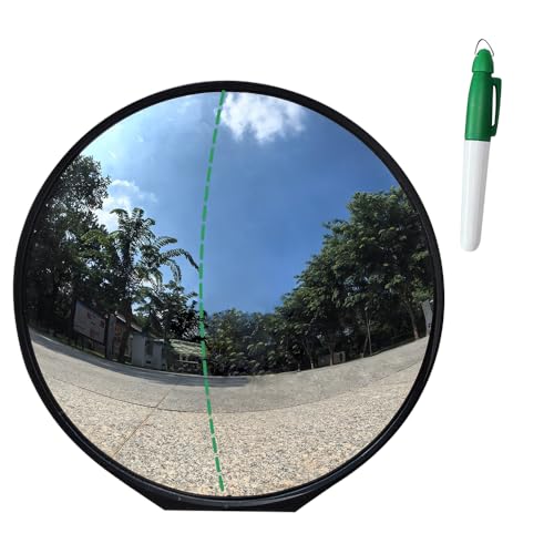 Scott Edward 12 Inches/30cm Diameter Golf Convex Mirror Swing Training Mirror for Swing Trainer, Golf Practice Mirror Stepless Angle Adjustable Shatter Resistant Mirror Foldable Stand