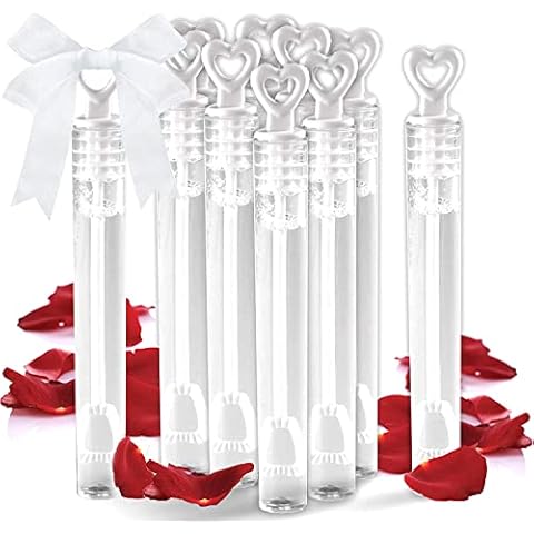 Panngu Seifenblasen Hochzeit mit Schleife Satinband Weiß Cover