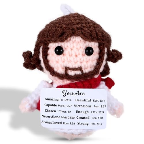 Muñeca de Jesús hecha a mano para niños, relleno de calcetines de Navidad, regalos cristianos inspiradores para mujeres, regalos de bautismo para niñas y niños, accesorios religiosos de la Biblia