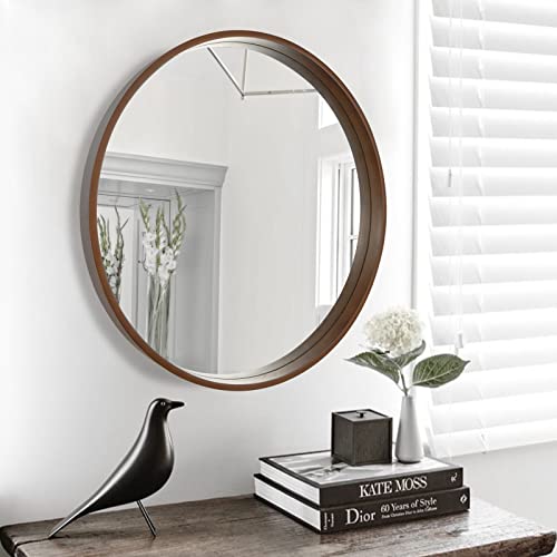 WallBeyond-Round-Mirror-with-Wood-Frame-24-inch-Circle-Wall-Mirror-for-Bathroom-Round-Wall-Mirror-for-Wall-Decor-Vanity-Entryway-Living-Room-Walnut
