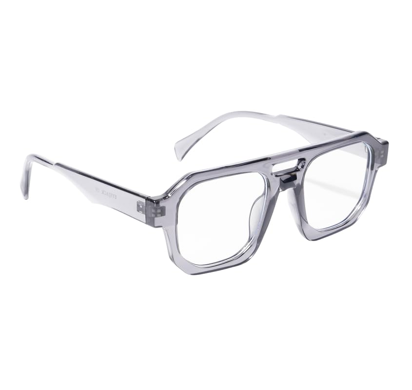 EYEJACK Shine Black Square Eyeglasses for Men & Women