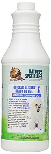 Natures Specialties Quicker Slicker Ready to Use Detangling and Conditioning Spray Natural Choice for Professional Groomers Helps Restore Moisture Made in USA 32 oz