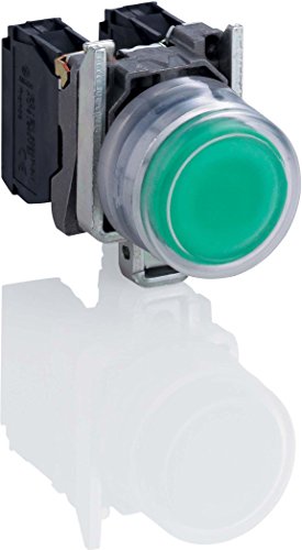 Bouton poussoir lumineux vert 24VACDC pour tableau électrique