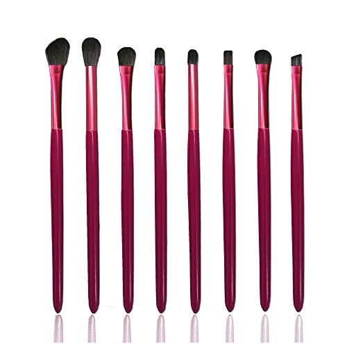 Professional Eye Makeup Brush Set Basic Blending Eyeshadow Brush Kit Rose Red Cosmetic Brush 8pcs With Storage Bag