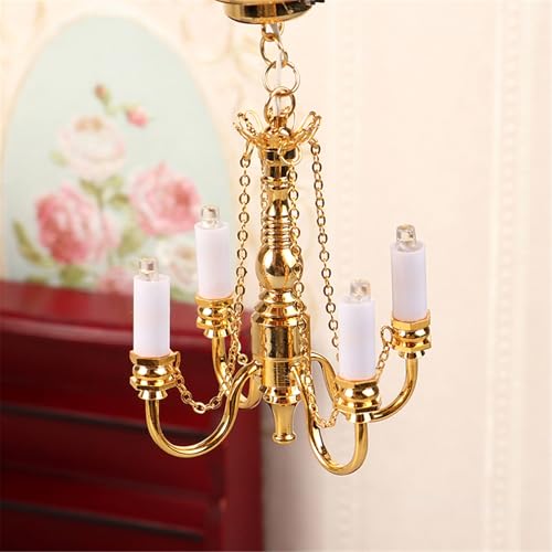 Muebles candelabros en miniatura estilo vela lámpara de techo modelo araña vintage 6