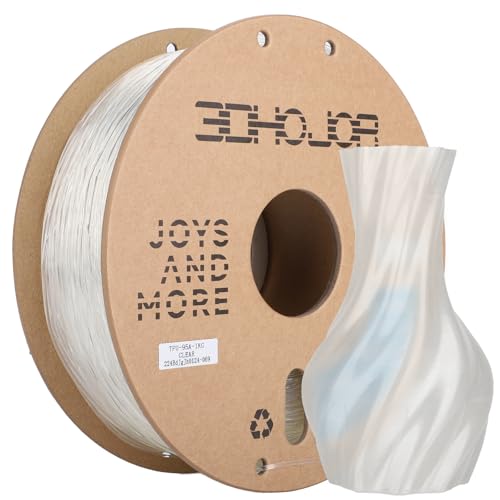 3DHojor TPU Filament 1.75mm TUP95A 3D Printer Filament Flexible Soft 3D Filament 1KG (2.2lbs) fit Most FDM 3D Printers Dimensional Accuracy +/- 0.03 mm-Natural