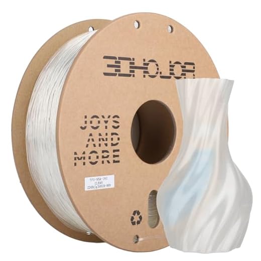 3DHojor TPU Filament 1.75mm TUP95A 3D Printer Filament Flexible Soft 3D Filament 1KG (2.2lbs) fit Most FDM 3D Printers Dimensional Accuracy +/- 0.03 mm-Natural