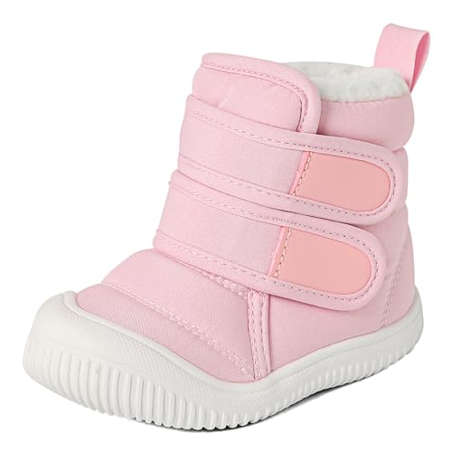 MASOCIO Botas Bebe Niña Invierno Patucos Botines Botitas Botin de Nieve Bebé Respetuosas Zapatillas Casa Respetuoso Zapatos 12-18 Meses Rosa (Talla Fabricante: CN 21) EU 20