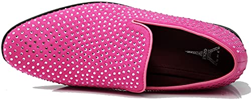 Image of SPK26 Men's Vintage Velvet Rhinestone Designer Dress Loafers Slip On Shoes Classic Tuxedo Dress Shoes