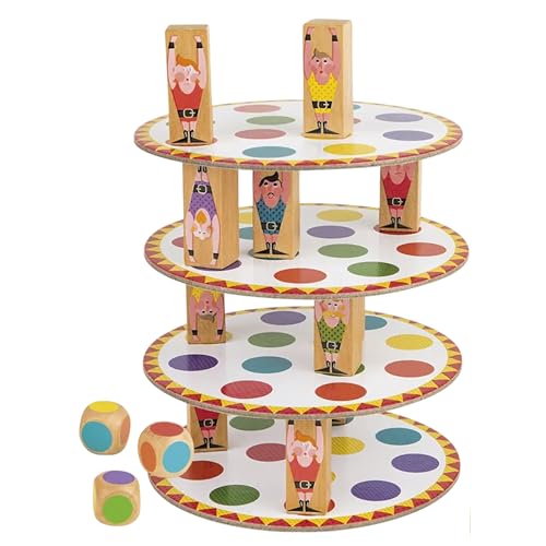 Janod - Acrobat' - Jeu Enfant 5 Ans et + - Stimule l'Adresse et la Stratégie - Jouet en Bois et Carton certifiés FSC - Jeu de Réflexion Dès 5 Ans - Favorise Le Développement de la Motricité Fine
